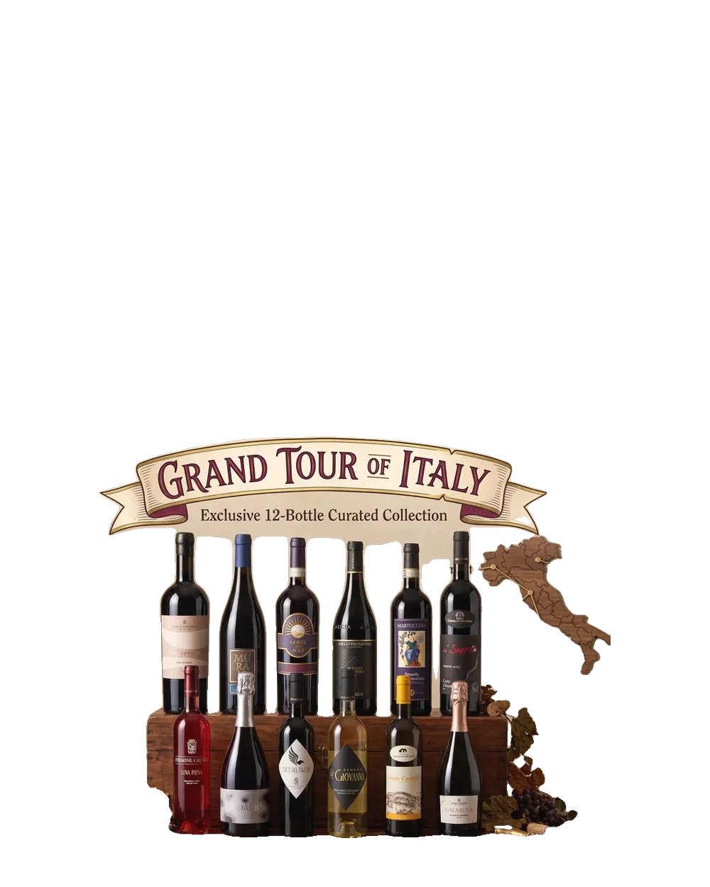 Above Wines Grand Tour of Italy – 12 Bottle Premium Wine Case